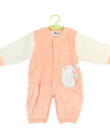 Bunny on the moon quilted fleece romper