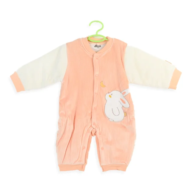 Bunny on the moon quilted fleece romper