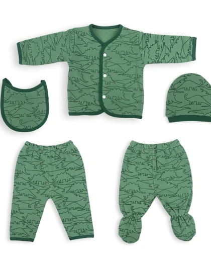 Dino 5 Piece 100% Organic Cotton Winter Starter Set (Premium)