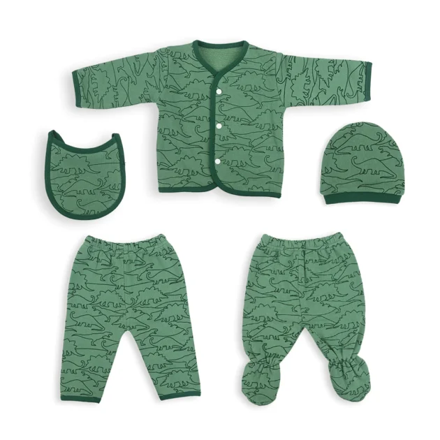 Dino 5 Piece 100% Organic Cotton Winter Starter Set (Premium)