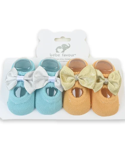 Green Mustard Bebe 2 Piece Socks
