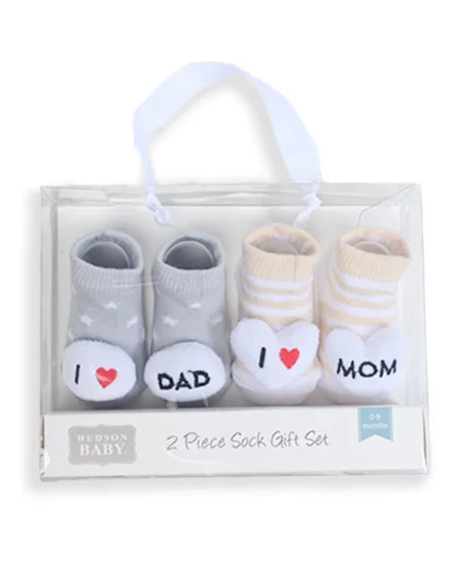 Grey Cream Star 2 Piece Socks Gift Set