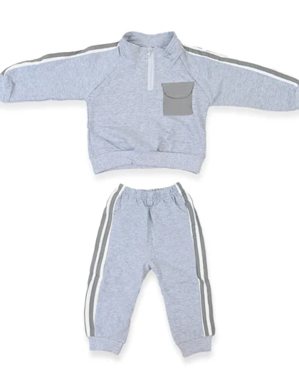 Grey Stripe Track Suit