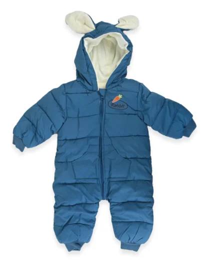 Hooded Rabbit Quilted Fleece Romper (Premium)