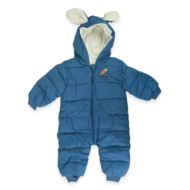 Hooded Rabbit Quilted Fleece Romper (Premium)