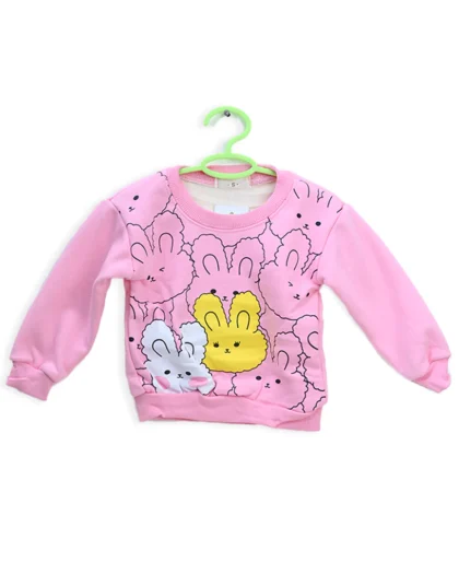 Pink Cat Fleece Sweat Shirt
