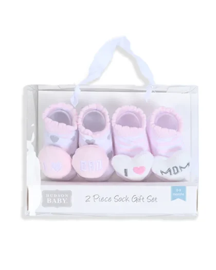 Pink Heart 2 Piece Socks Gift Set
