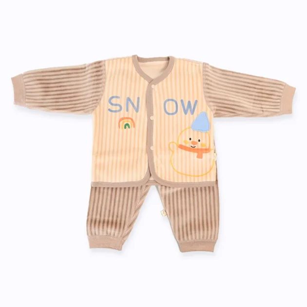 Snow Man Shirt & Pajama Set Brown