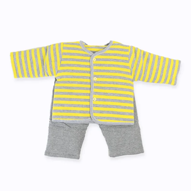 Stripe Duffel Shirt & Pajama Yellow
