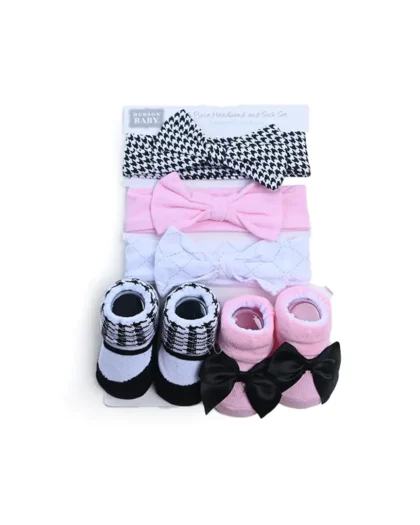 Black & White Band Set With Booties