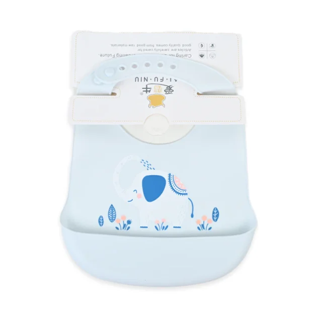 Elephant shower silicone bib