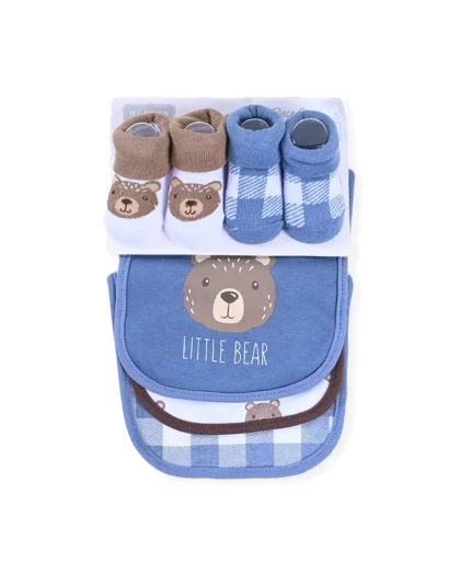 Little Brown Bear 5 piece Bib Set With Booties