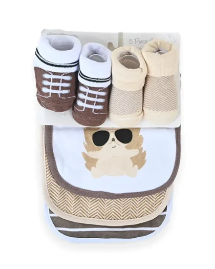Porcupine Baby 5 Piece Bib Set With Bootis
