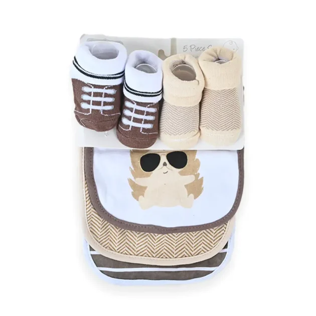 Porcupine Baby 5 Piece Bib Set With Bootis