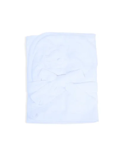 White Baby Wrapping Sheet With Bow