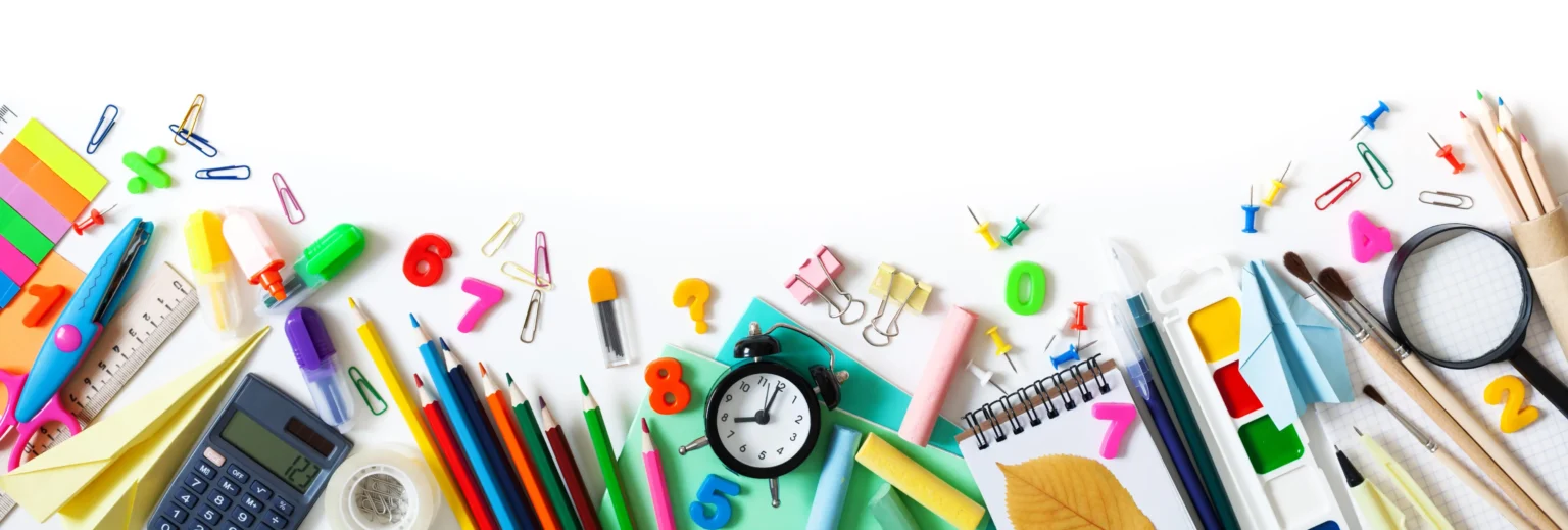 school supplies banner