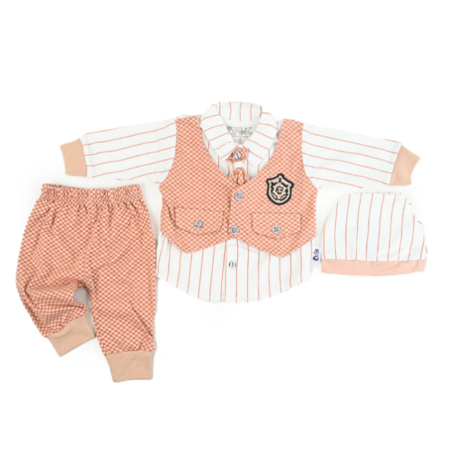 School Boy Newborn 3 Piece Shirt & Pajama Set (Economical) - Image 3