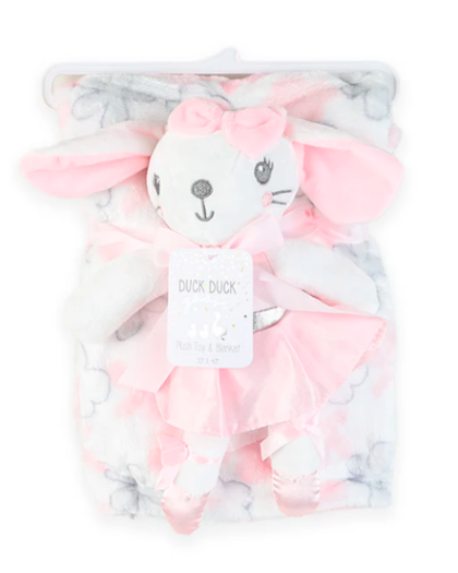 Pretty Bunny Blanket With Plush Toy